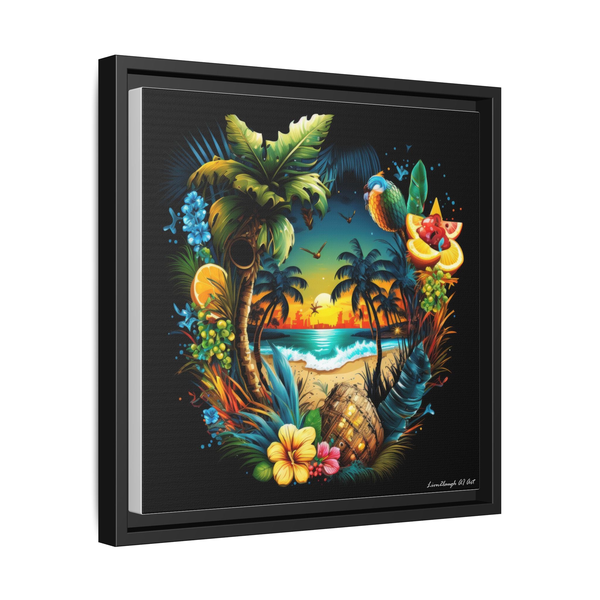 Island Rhythm at Dusk, Art Print — Colorful Modern Wall Canvas
