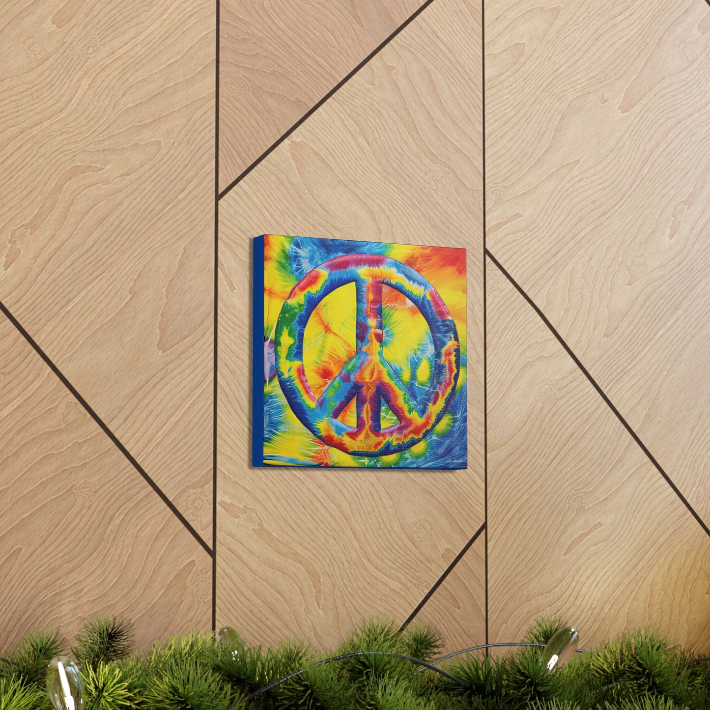 Coolio Tie Dye Hippie Peace Sign 4 Canvas Gallery Wraps