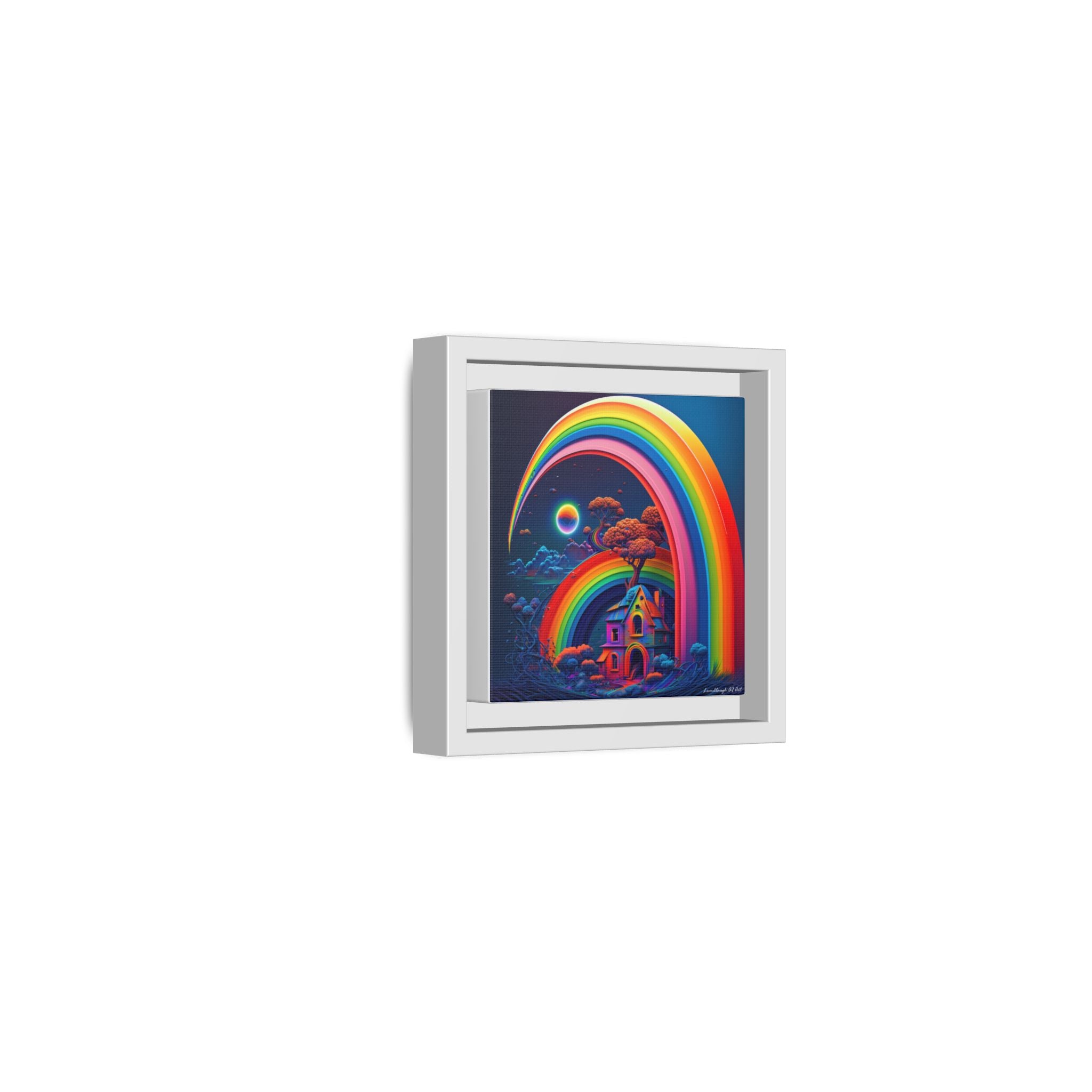 Home Beneath the Rainbow, Art Print — Colorful Modern Wall Canvas