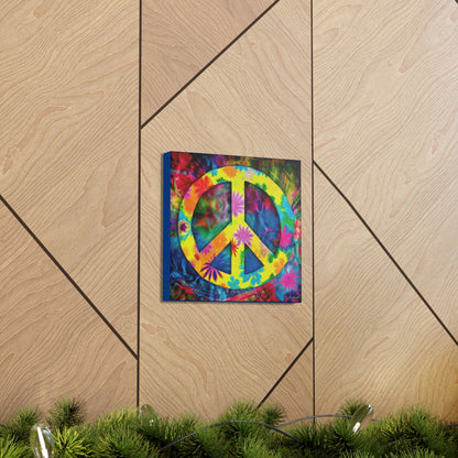 Coolio Tie Dye Hippie Peace Sign 3 Canvas Gallery Wraps