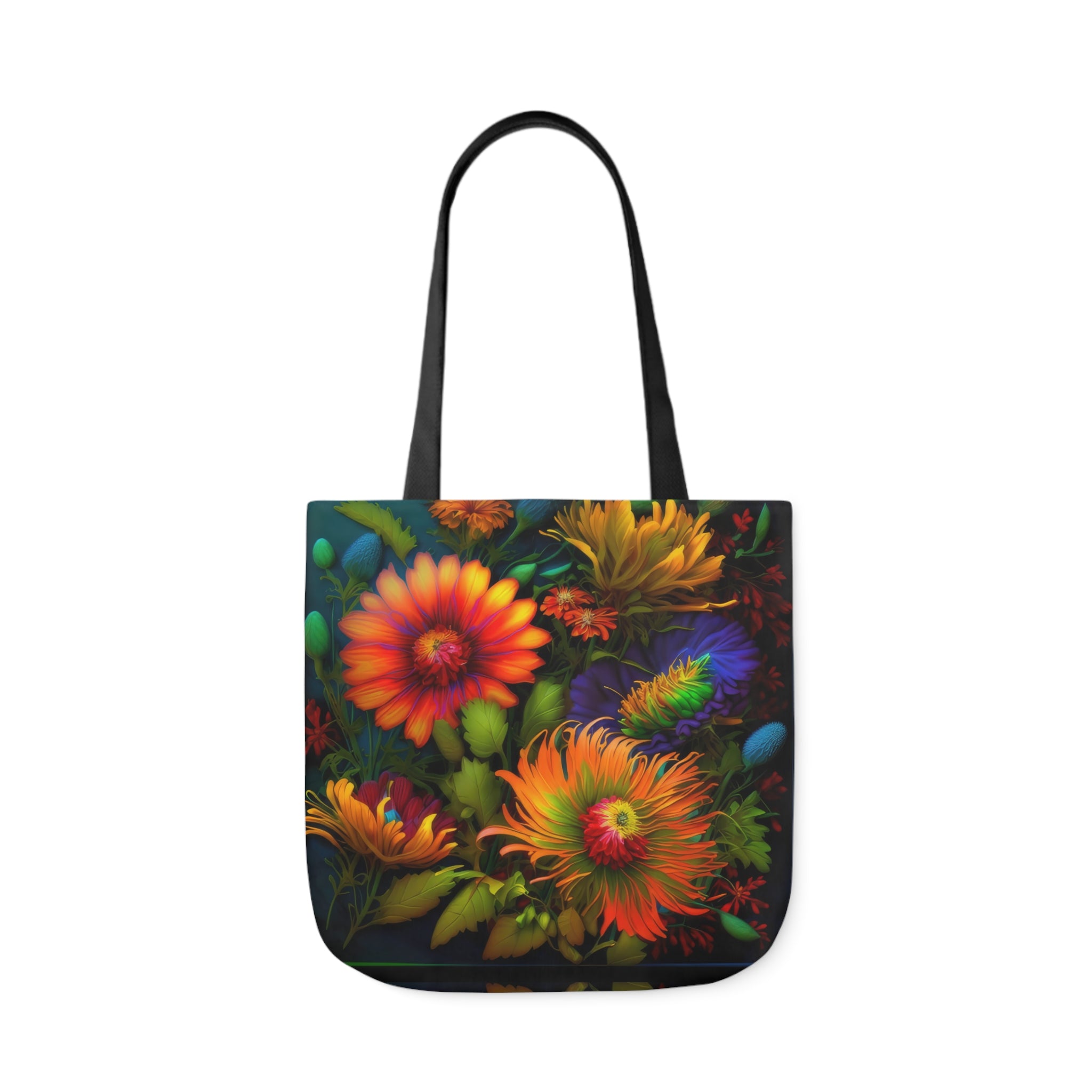 Bold And Beautiful Flowers Style One Polyester Canvas Tote Bag (AOP)