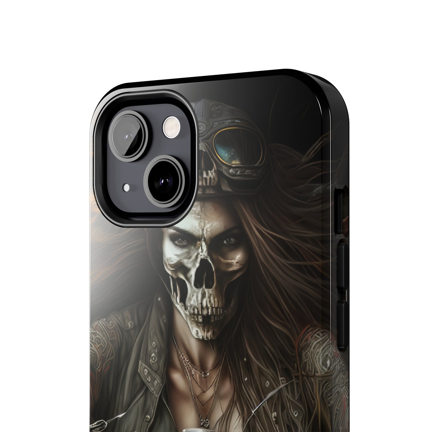 Skull Motorcycle Rider, Ready to Tear Up Road On Beautiful Bike 10 Tough Phone Cases