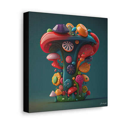 Beautiful Mushroom Luminating Colorful Bliss 9 Canvas Gallery Wraps