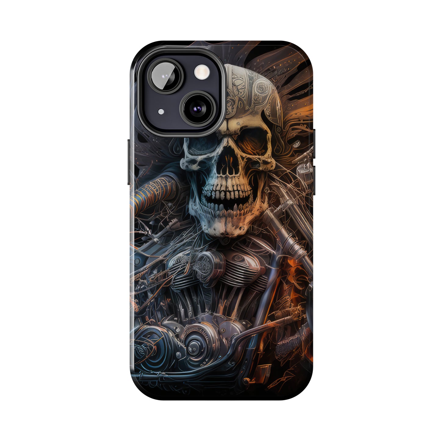 Skull Motorcycle Rider, Ready to Tear Up Road On Beautiful Bike 8 Tough Phone Cases