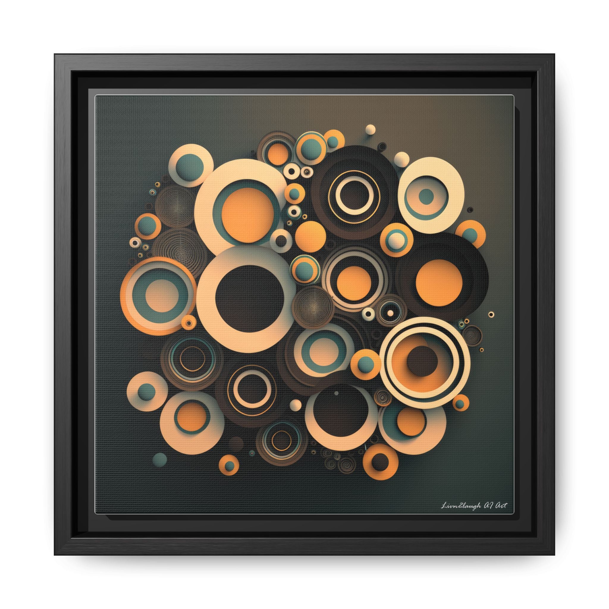 Concentric Harmony, Art Print — Colorful Modern Wall Canvas