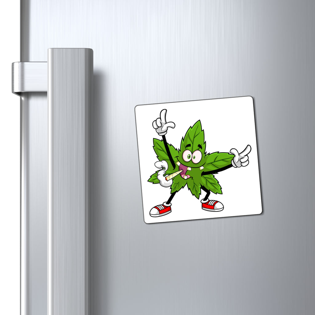 Marijuana Reggae Pot Leaf Man Smoking A Joint With Red Sneakers 1 Magnets