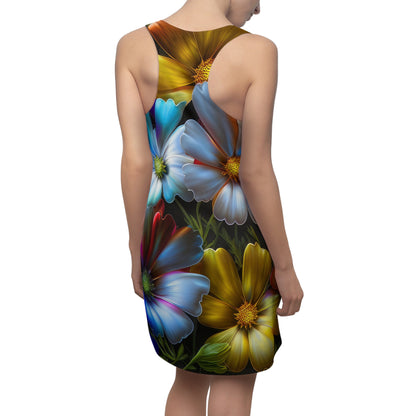 Bold & Beautiful & Metallic Wildflowers, Gorgeous floral Design, Style 5 Women's Cut & Sew Racerback Dress (AOP)