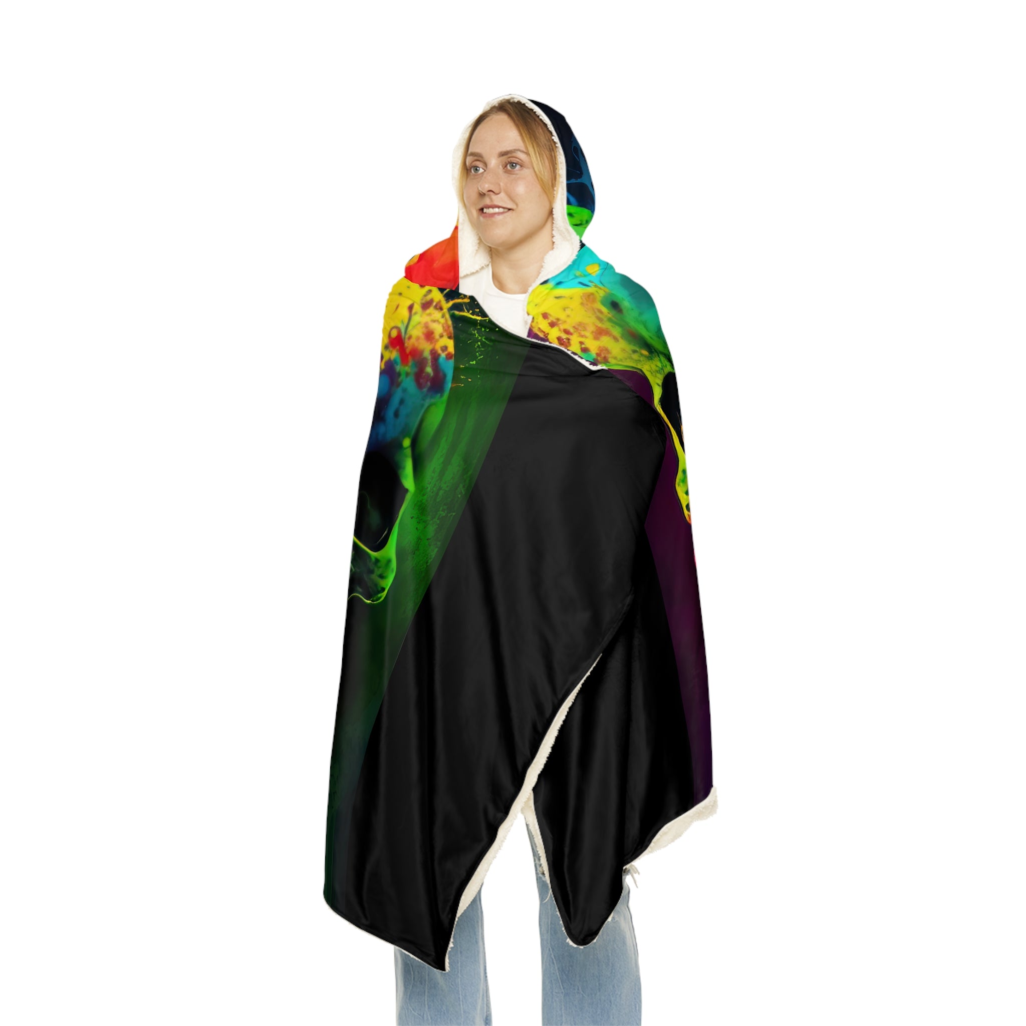 Tie Dye 3 Skulls Heads Style One Snuggle Blanket