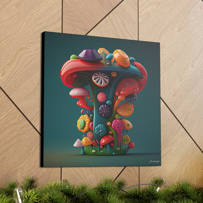 Beautiful Mushroom Luminating Colorful Bliss 9 Canvas Gallery Wraps