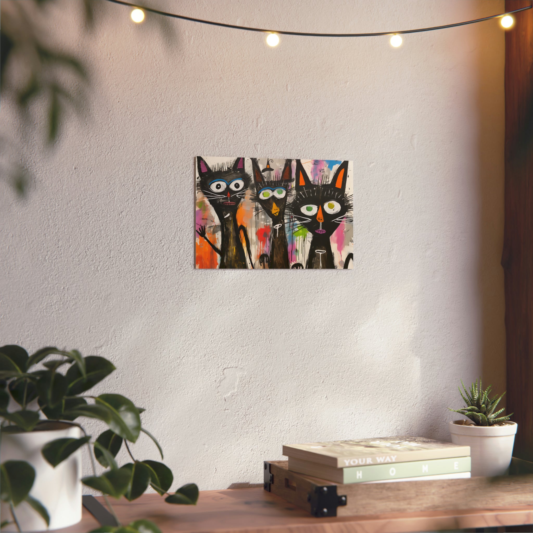 Doodle Abstract Black Cat By DaFlowerChild Aluminum Composite Panels