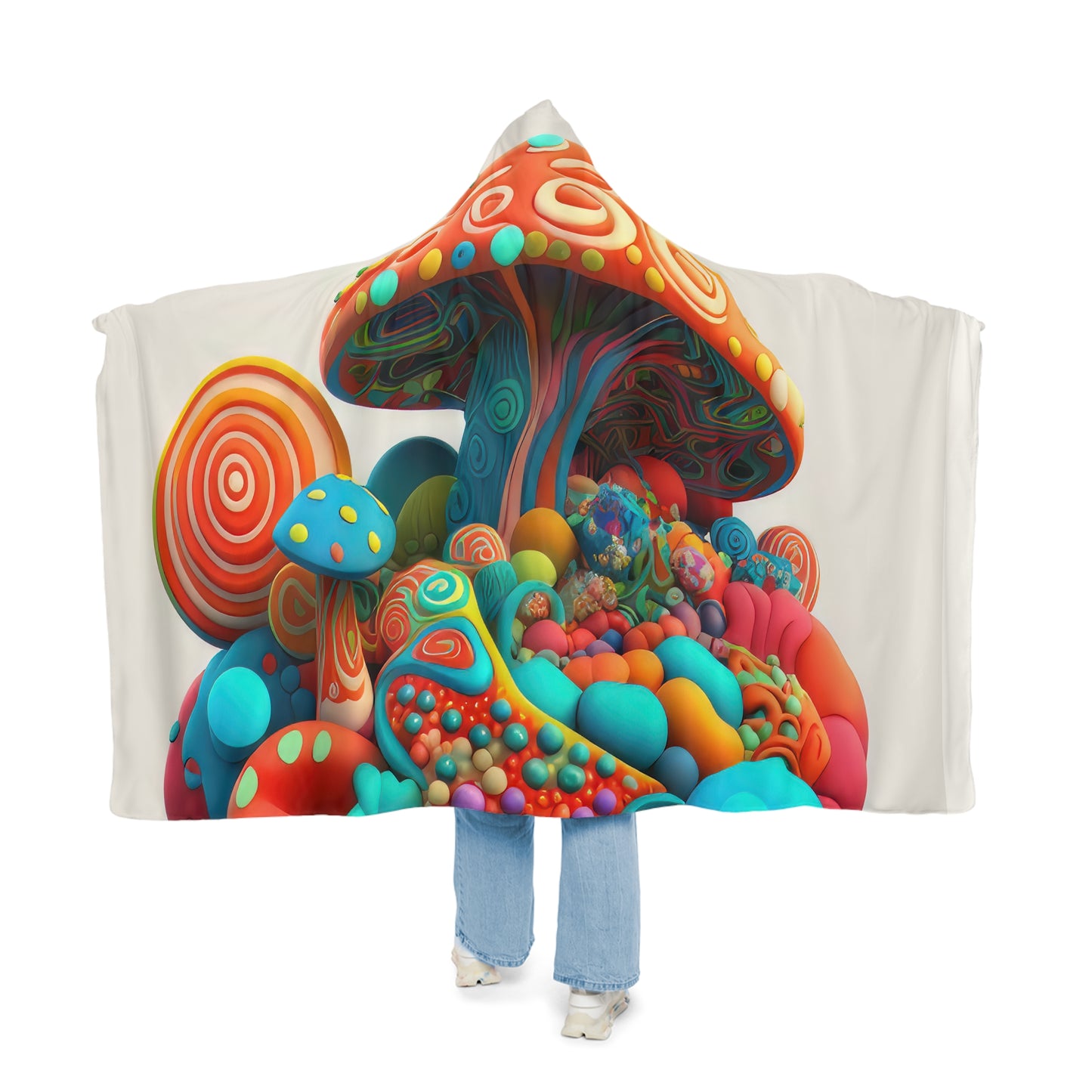 Hippie Mushroom Color Candy Style Design Style 1 Snuggle Blanket