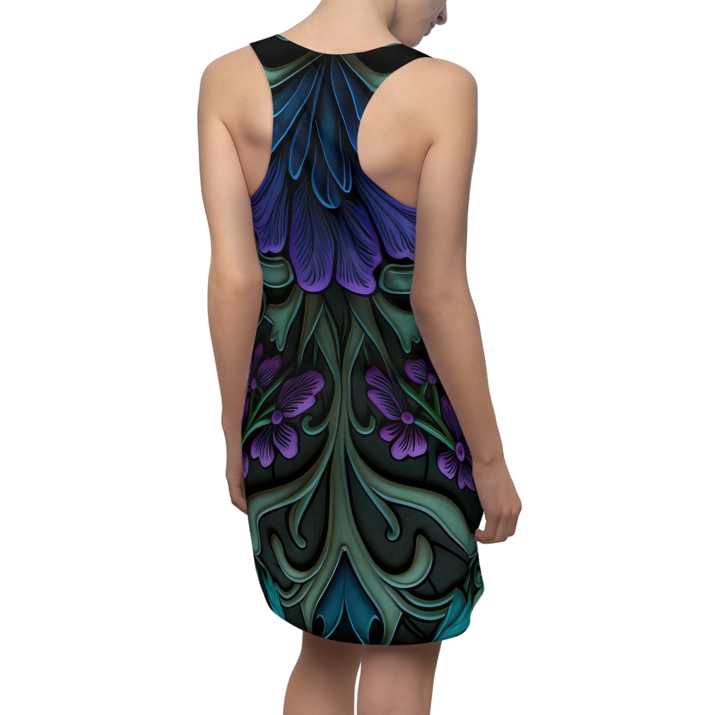 Gothic Bold & Beautiful flower floral Style 3 A, Women's Cut & Sew Racerback Dress (AOP)