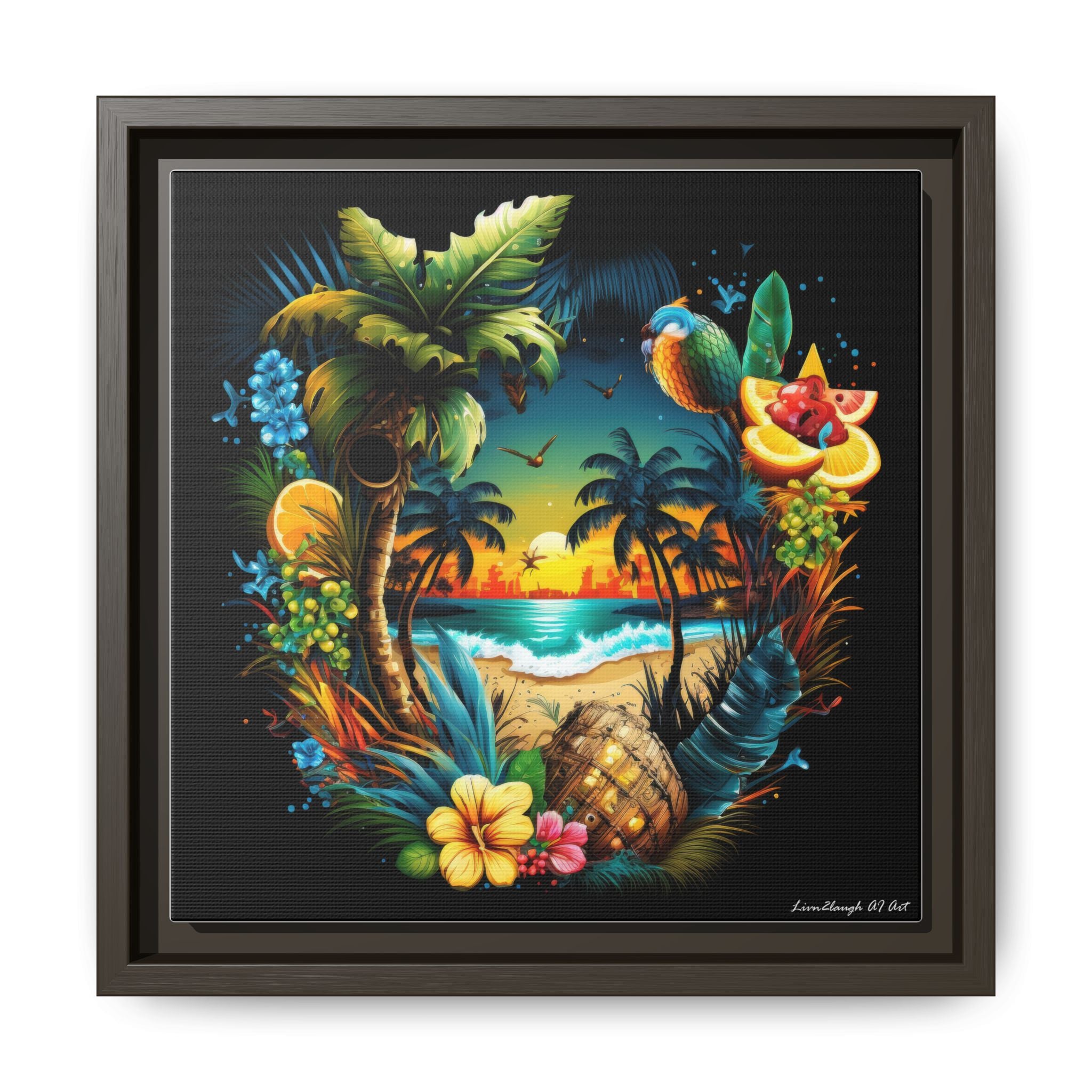 Island Rhythm at Dusk, Art Print — Colorful Modern Wall Canvas