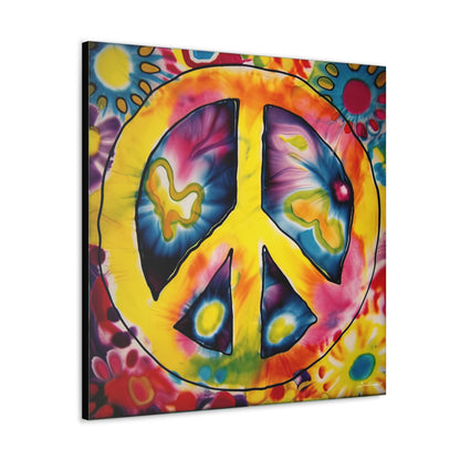 Coolio Tie Dye Hippie Peace Sign 7 Canvas Gallery Wraps