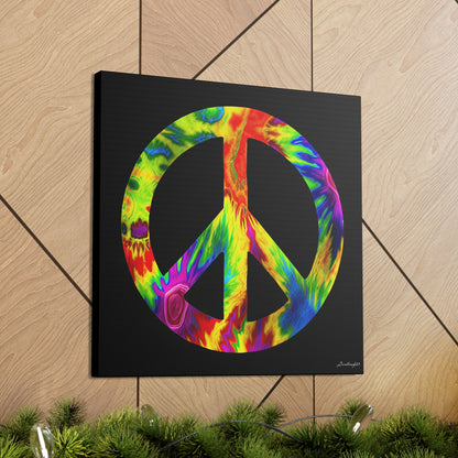 Coolio Tie Dye Hippie Peace Sign 6 Canvas Gallery Wraps