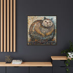 "Serene Mosaic Cat", Framed Mosaic Cat Art Print — Colorful Modern Wall Canvas