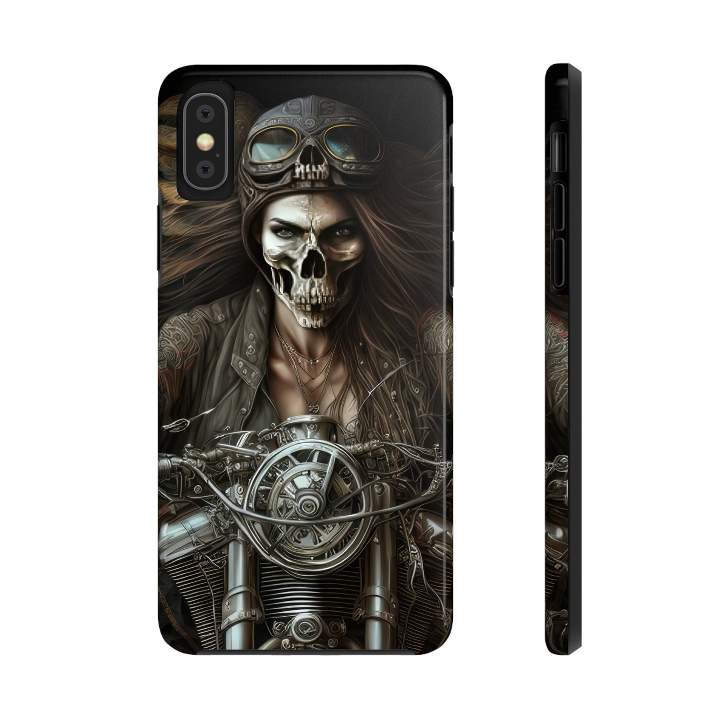 Skull Motorcycle Rider, Ready to Tear Up Road On Beautiful Bike 10 Tough Phone Cases