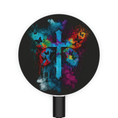 Bold And Beautiful Tie Dye Cross Style 7 Magnetic Induction Charger