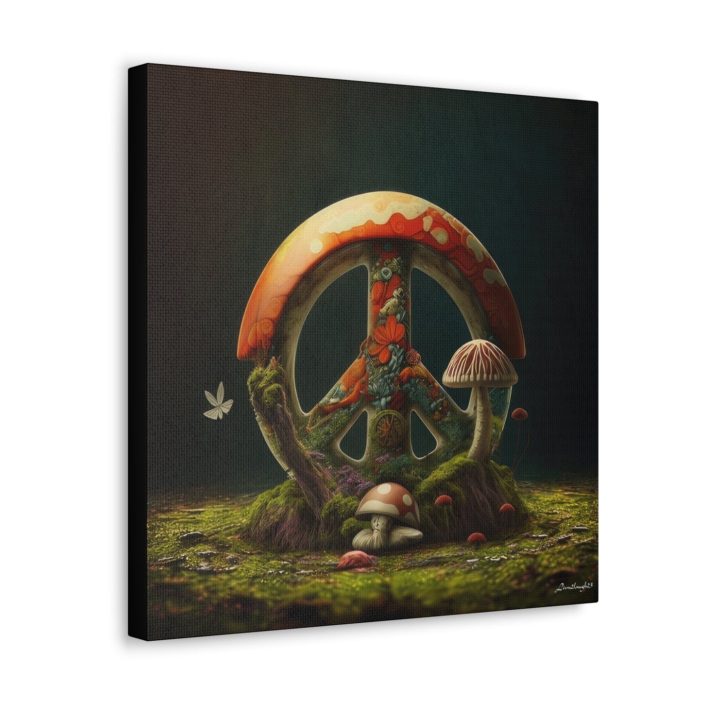 Beautiful Forest Round Peace Sign 6 Canvas Gallery Wraps