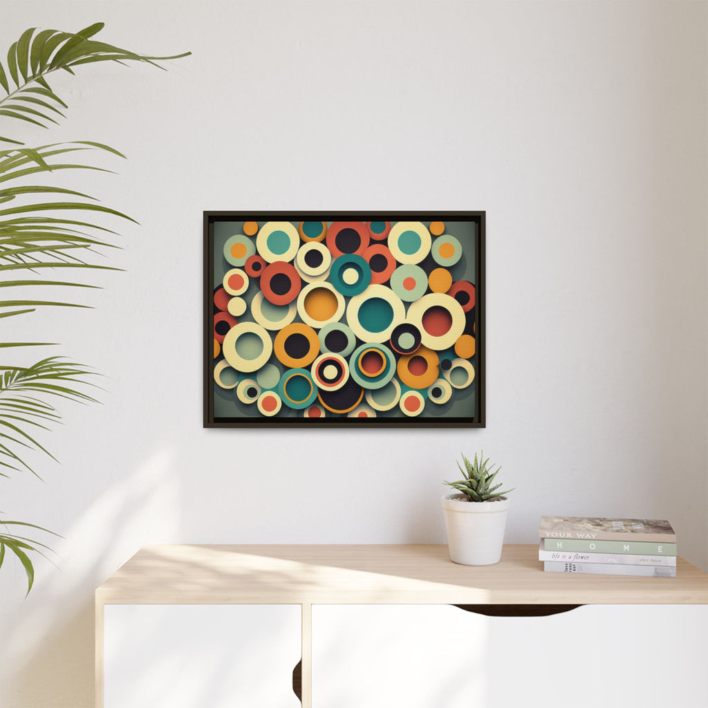 Gathered Circles, Matte Canvas, Framed (Multi-color)