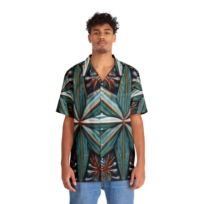 Beautiful Stars Abstract Star Style Blue And Red Men's Hawaiian Shirt (AOP)