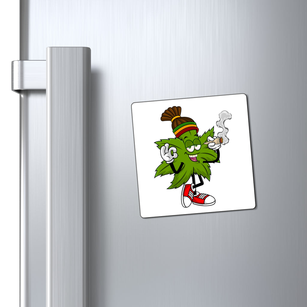 Marijuana Reggae Pot Leaf Man Smoking A Joint With Red Sneakers Style 2 Magnets