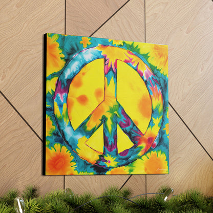 Coolio Tie Dye Hippie Peace Sign 10 Canvas Gallery Wraps