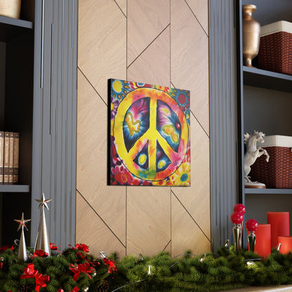 Coolio Tie Dye Hippie Peace Sign 7 Canvas Gallery Wraps