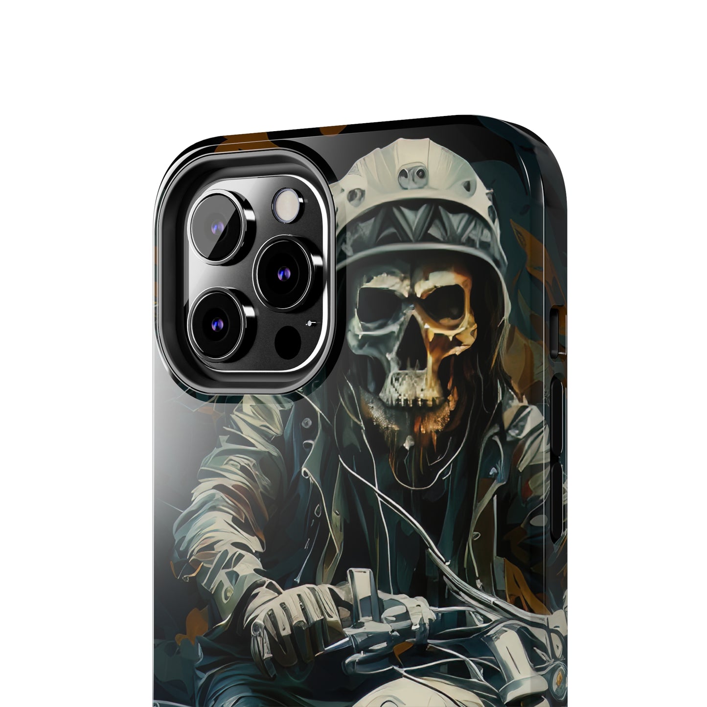 Skull Motorcycle Rider, Ready to Tear Up Road On Beautiful Bike Tough Phone Cases