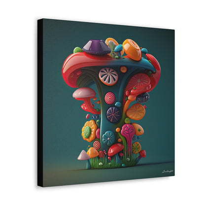 Beautiful Mushroom Luminating Colorful Bliss 9 Canvas Gallery Wraps