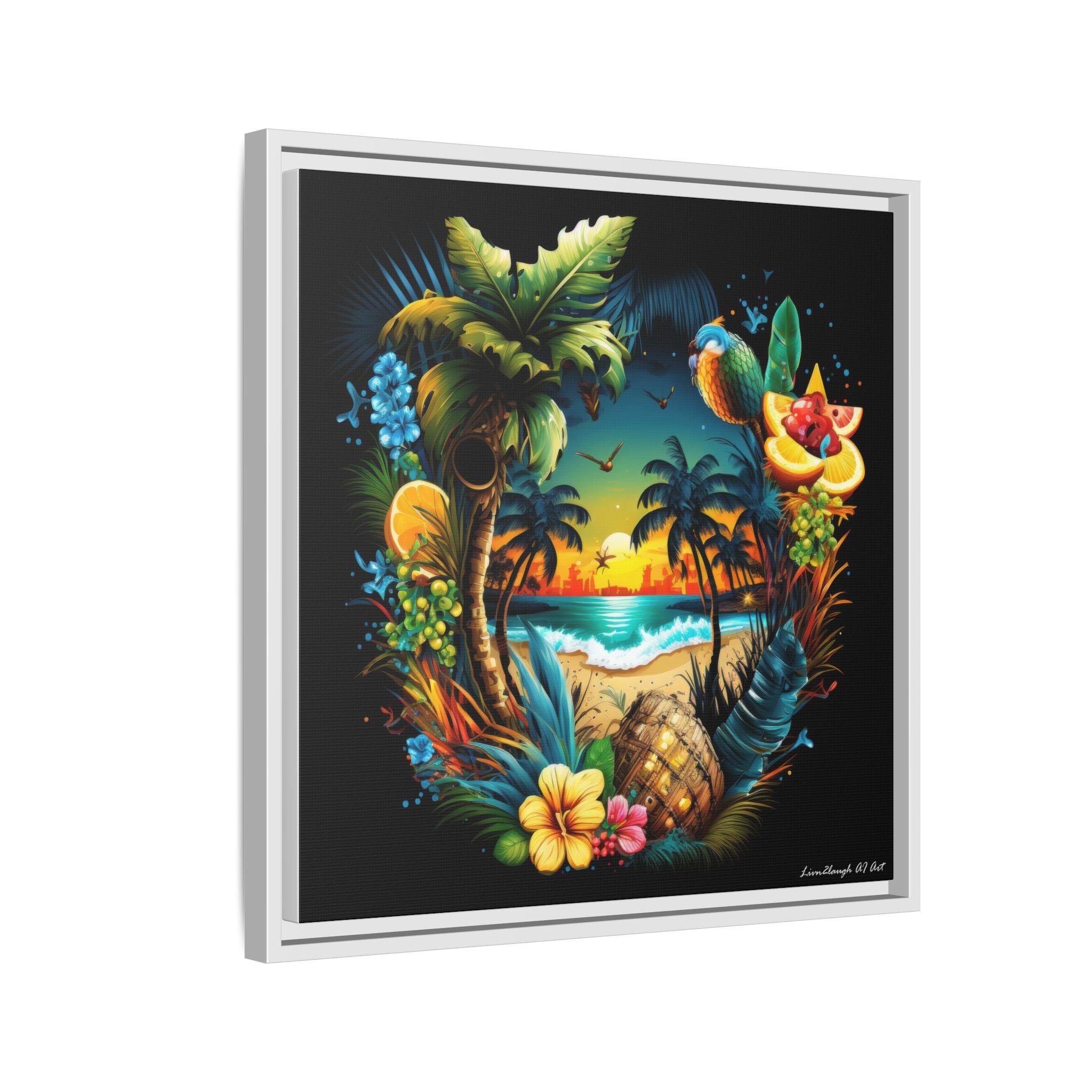 Island Rhythm at Dusk, Art Print — Colorful Modern Wall Canvas