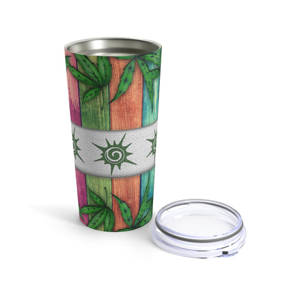 Sassy Colorful Marijuana Elegantly blue Pink Yellow Designed 420 Weed Tumbler 20oz