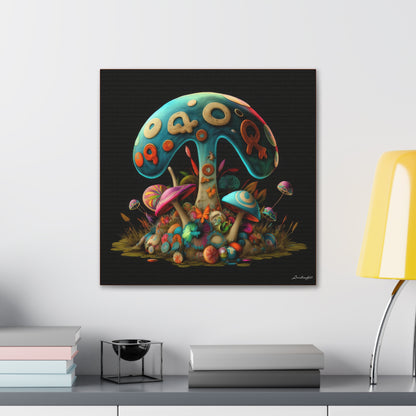 Beautiful Mushroom Colorful Uniquely Detailed Canvas Gallery Wraps