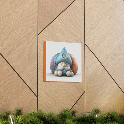 Gnome Dress In Blue With Peace Sign Canvas Gallery Wraps
