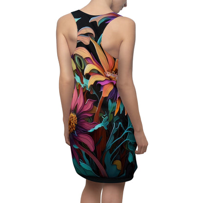 Bold And Beautiful Designed Flowers Three Women's Cut & Sew Racerback Dress (AOP)