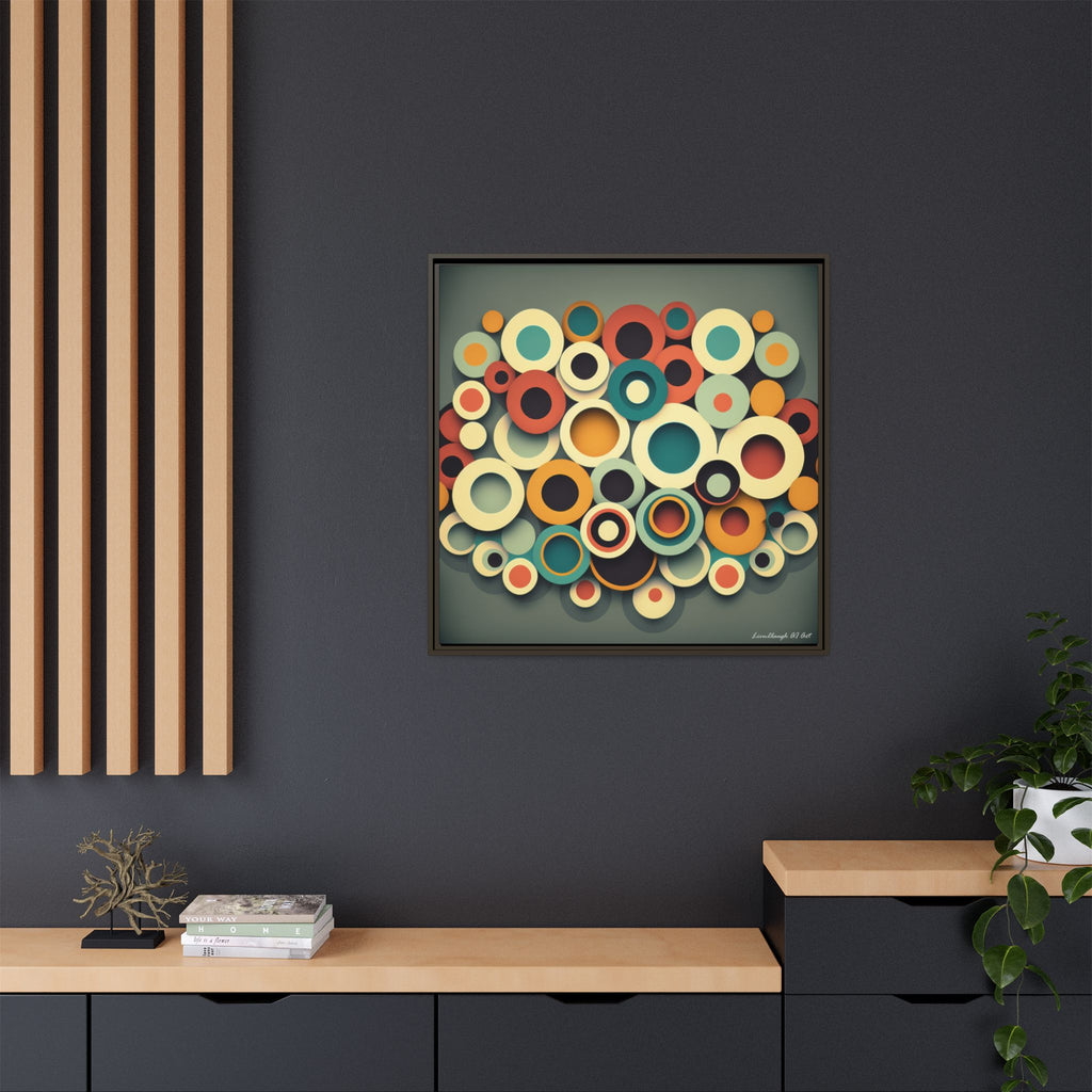 Gathered Circles, Matte Canvas, Framed (Multi-color)