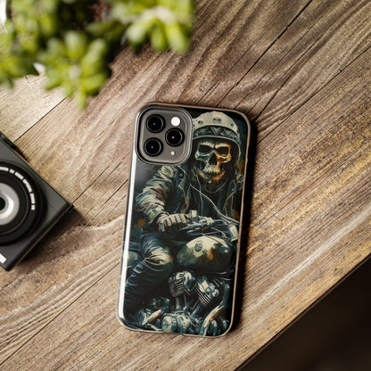 Skull Motorcycle Rider, Ready to Tear Up Road On Beautiful Bike Tough Phone Cases