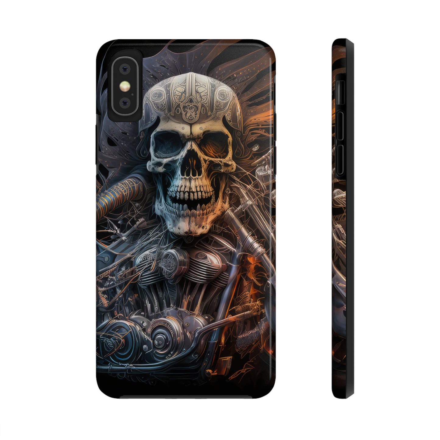 Skull Motorcycle Rider, Ready to Tear Up Road On Beautiful Bike 8 Tough Phone Cases