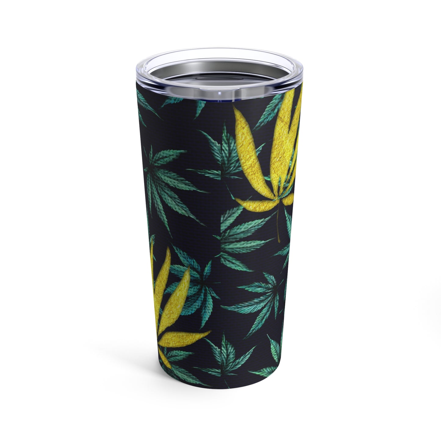 Gold & Green Marijuana Elegantly Designed 420 Weed Tumbler 20oz