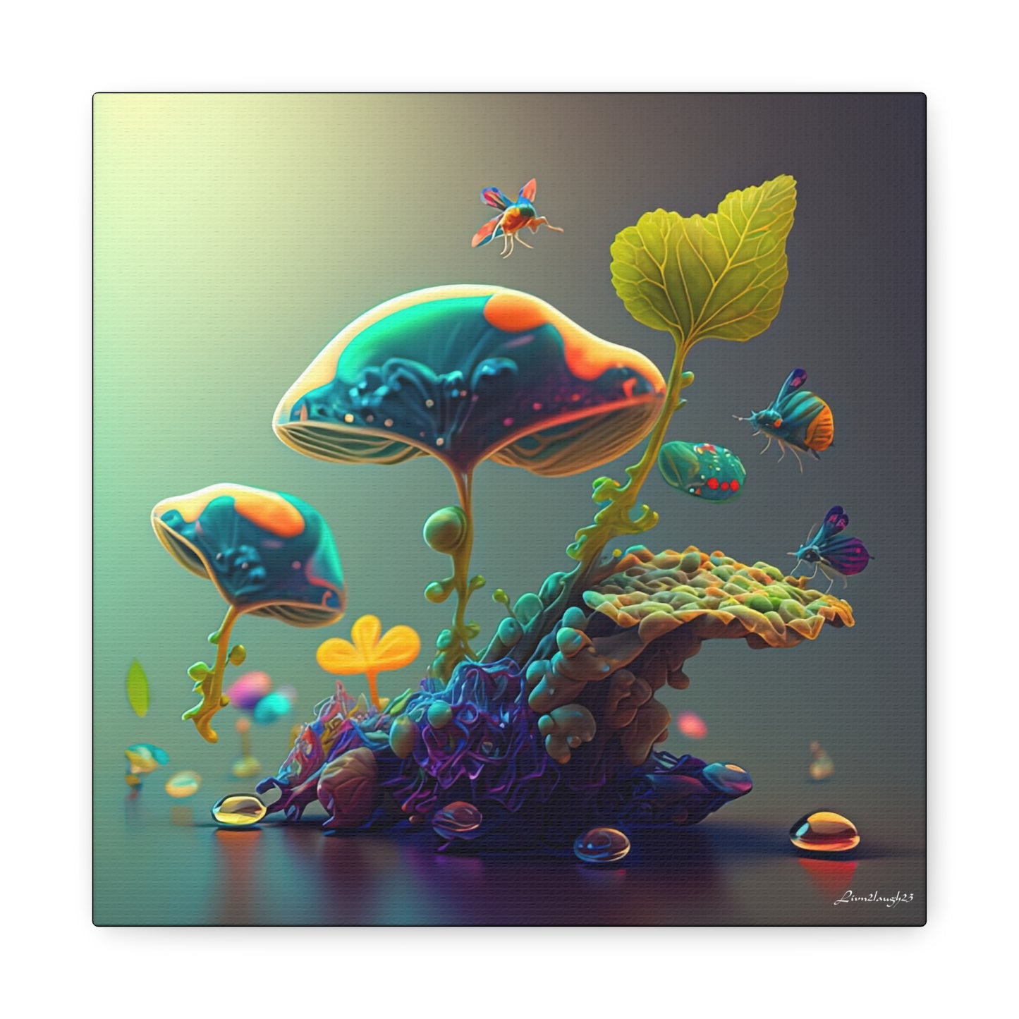 Beautiful Mushroom Luminating Colorful Bliss 6 Canvas Gallery Wraps