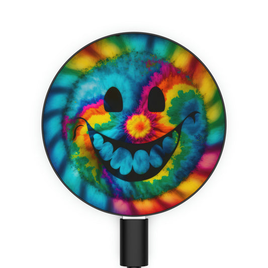 Bold And Beautiful Tie Dye Happy Face Style 3 Magnetic Induction Charger