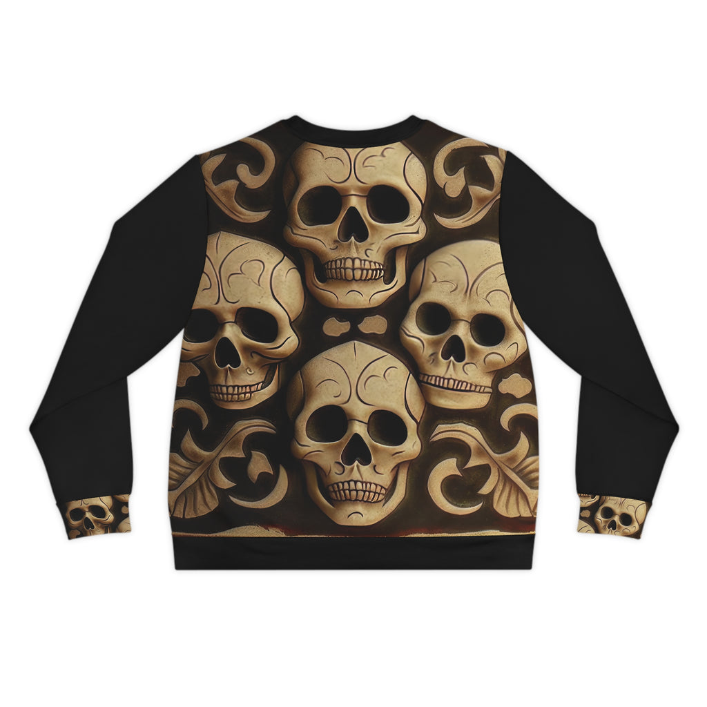 Metallic Chrome Skulls and classic Designed Background Style 16 Lightweight Sweatshirt (AOP)