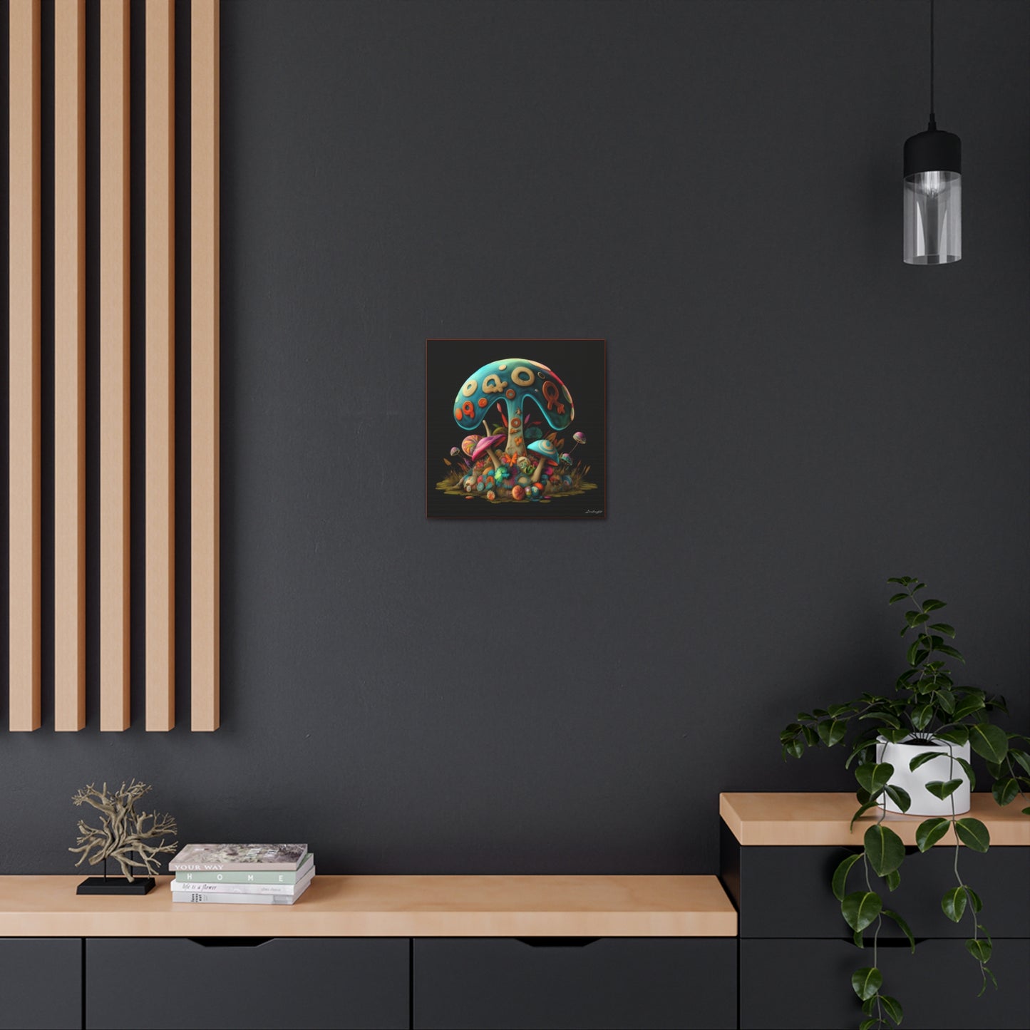 Beautiful Mushroom Colorful Uniquely Detailed Canvas Gallery Wraps