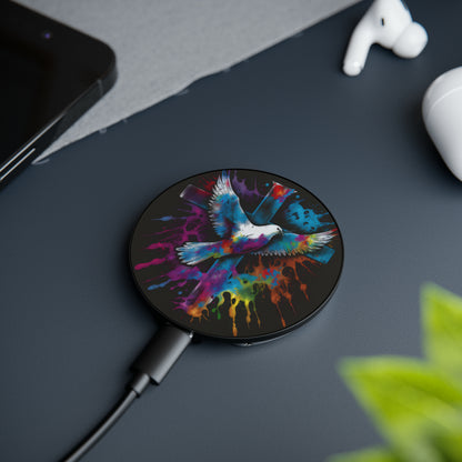 Bold And Beautiful Tie Dye Dove And Cross Style 5 Magnetic Induction Charger