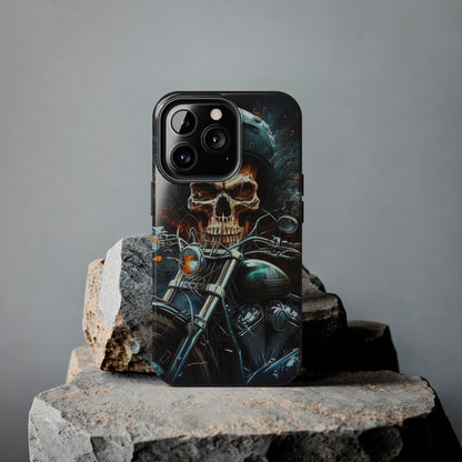 Skull Motorcycle Rider, Ready to Tear Up Road On Beautiful Bike 9 Tough Phone Cases