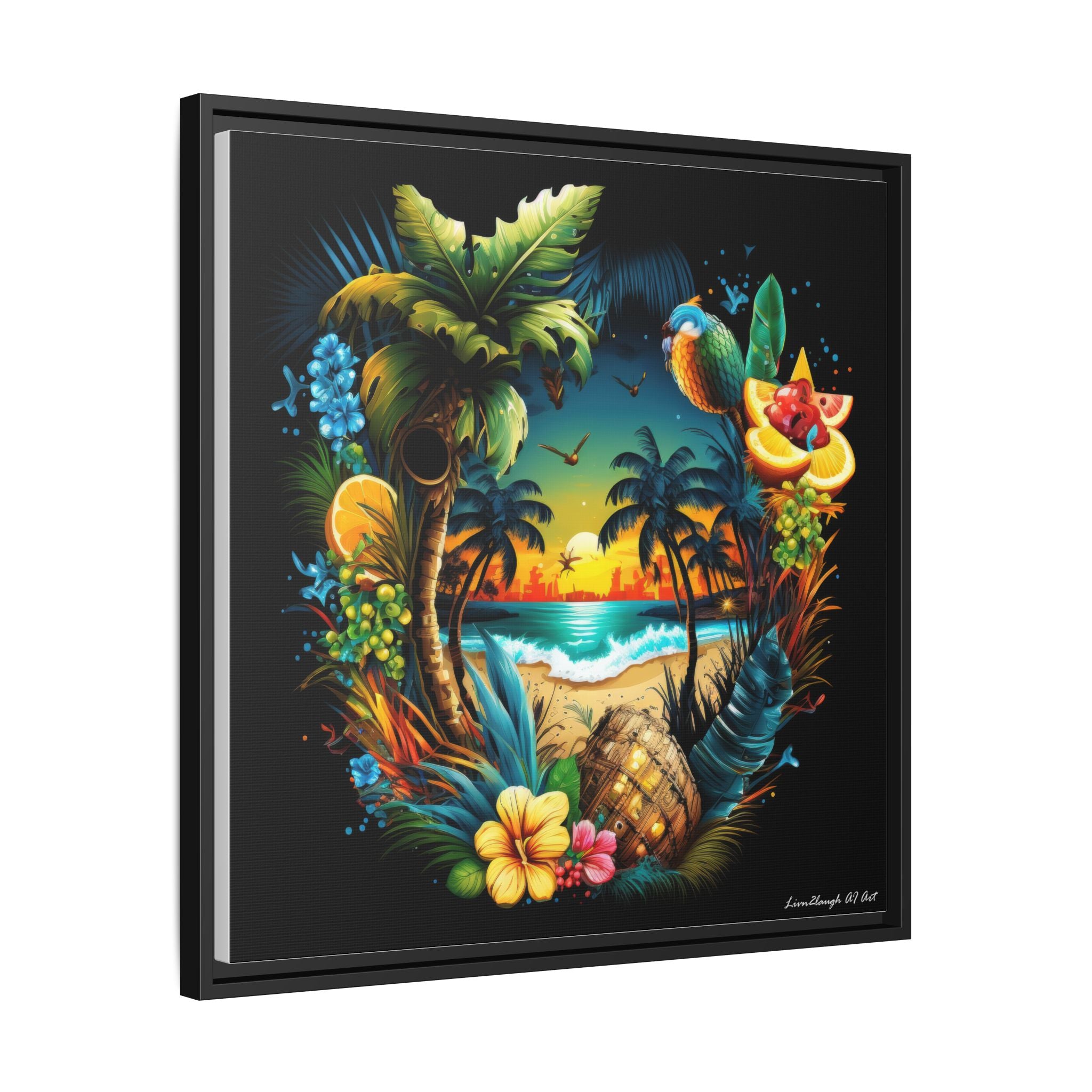 Island Rhythm at Dusk, Art Print — Colorful Modern Wall Canvas