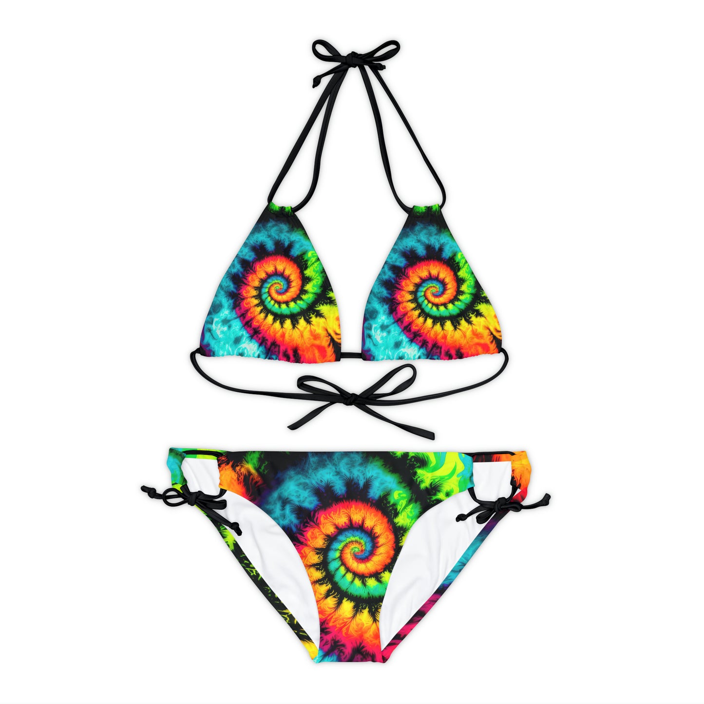 Bold And Beautiful Tie Dye Style One A, Four Strappy Bikini Set (AOP)