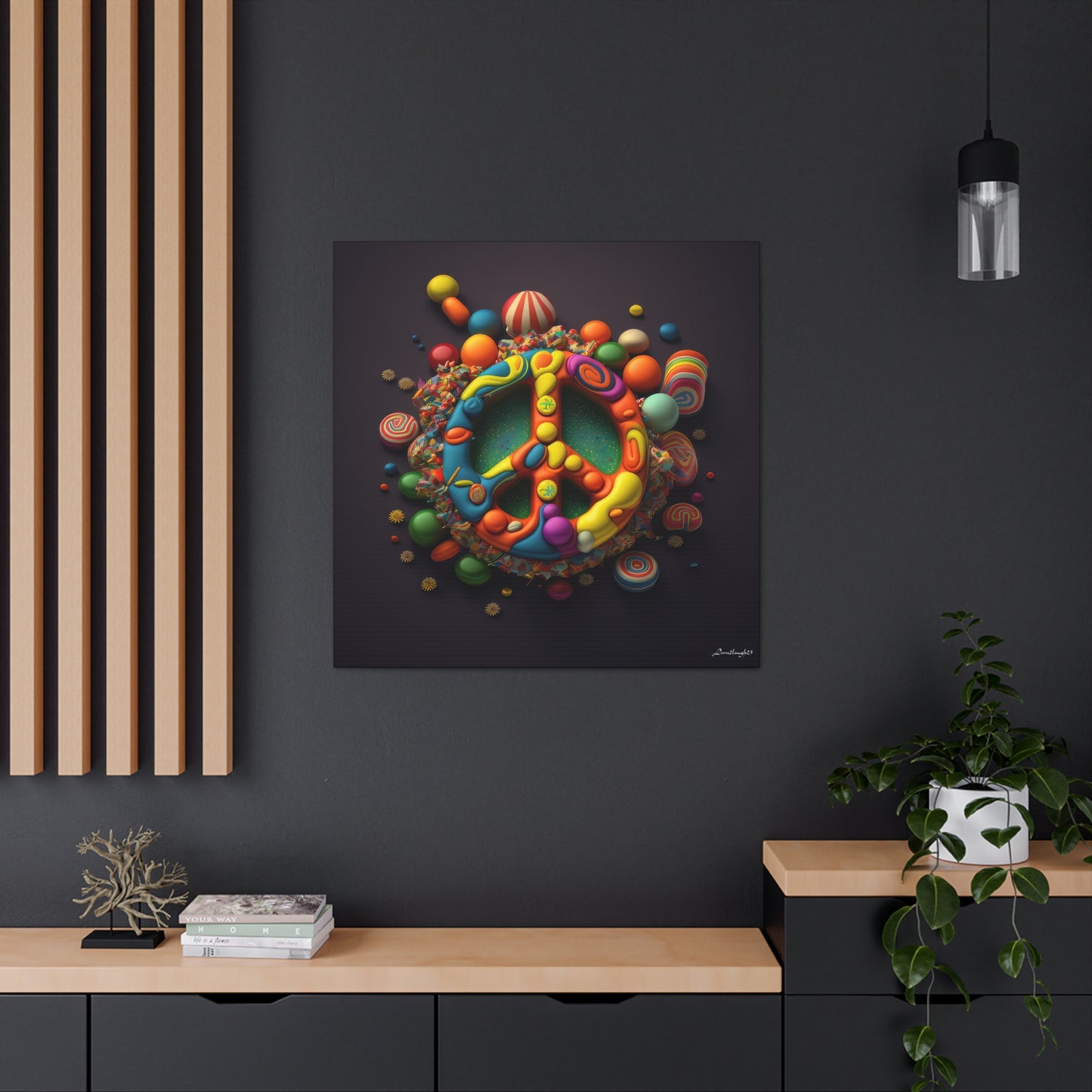 Fantastic Gummie Hippie Peace Sign 5 Canvas Gallery Wraps