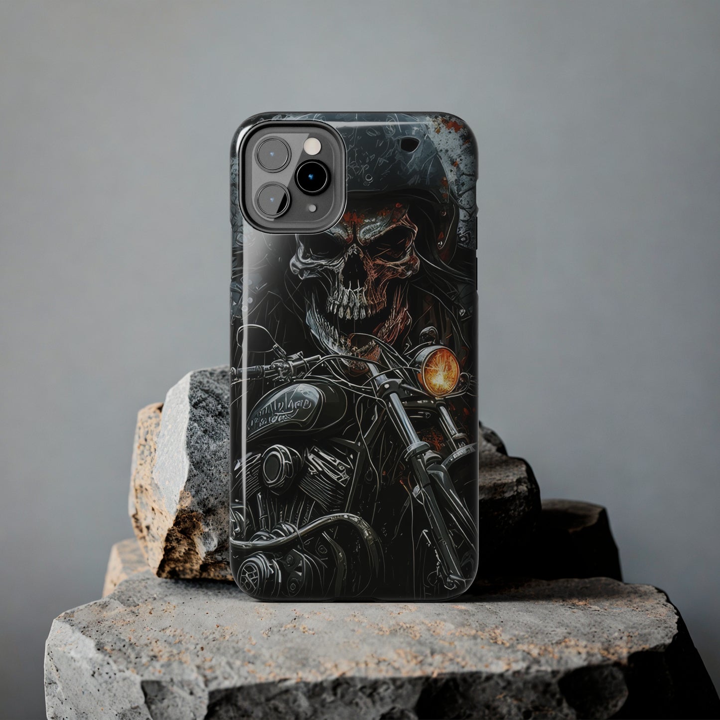 Skull Motorcycle Rider, Ready to Tear Up Road On Beautiful Bike 6 Tough Phone Cases