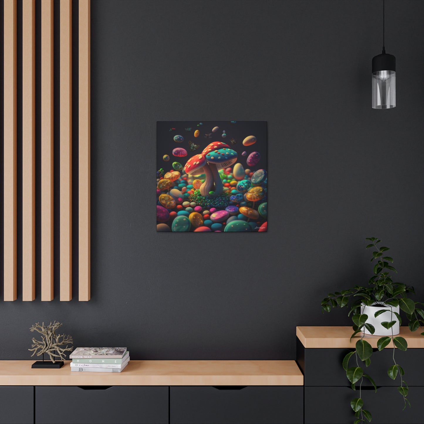 Beautiful Mushroom Luminating Colorful Bliss Canvas Gallery Wraps